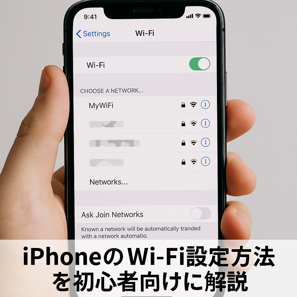 「iPhoneでWi-Fi設定をしているイメージ」